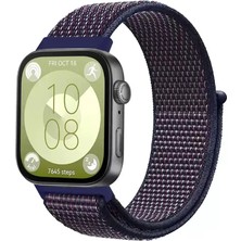 Aslanoğlu Store Newface Huawei Fit 4 Hasırlı Cırtcırtlı Kordon - Mavi-Beyaz