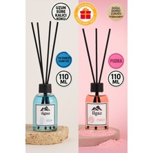 Ilgaz Okyanus Bambu Çubuklu Oda Kokusu 110 ml & Pudra Bambu Çubuklu Oda Kokusu 110 ml | 2'li Ortam Kokusu Seti