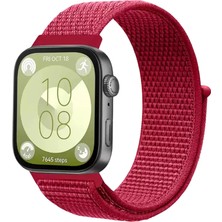 Aslanoğlu Store Newface Huawei Fit 4 Hasırlı Cırtcırtlı Kordon - Kırmızı