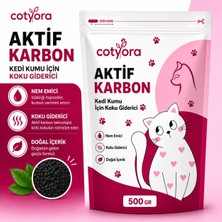 Cotyora Aktif Karbon Kedi Kumu Koku Giderici ve Önleyici 420 gr Kedi Kumu Için Aktif Karbonlu Koku Hapsedici