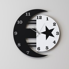 Decotimex Golden Duvar Saati 40X40 (Siyah-Beyaz-Krom)