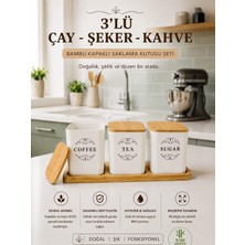 Okyanus Home 3'lü Çay Kahve Şeker Kutusu Bambu Tepsili- 900ML