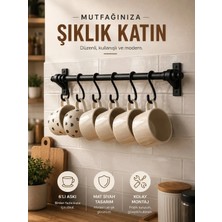 SAS Metal 6 Kancalı Duvara Monte Mutfak / Banyo Askılık Ferforje