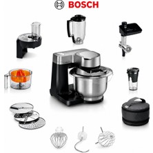 Bosch MUMS2VM40 Serie 2 Mutfak Şefi 900 W Paslanmaz Çelik Hazneli Blenderlı Kıyma Çekme ve Rendeleme Aparatlı Mutfak Robotu