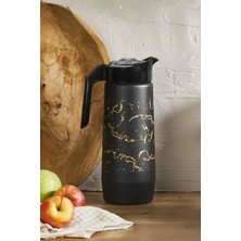Selka Home Siyah Mermer Desen Cam Sürahi 1500 ml