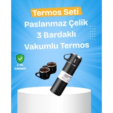 Just Cheap Store Paslanmaz Çelik Termos Seti | 500 ml Kapasite, 6-12 Saat Isı Koruma, Hediye Kutulu