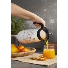 Selka Home Beyaz Mermer Desen Cam Sürahi 1500 ml