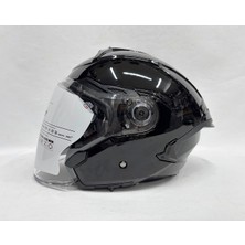 mt Cosmo A1 Parlak Siyah Renk Güneş Vizörlü Yarım Kask