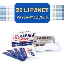 Aslanoğlu Store Mey Ithalat® Rapira 20 Adet Çelik Tıraş Jileti