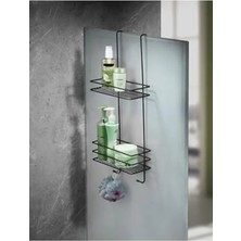 Die Grup Paslanmaz 2 Katlı Askılı Banyo Rafı, Duşakabin ve Sabunluk Için Kullanışlı