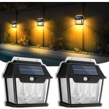 Egonex 2 Ampullü Hareket Sensörlü Solar Güneş Enerjili Ampul LED Duvar Lambası