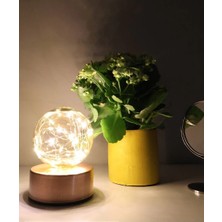 Ambiyans LED Masa Lambası USB Şarjlı Bronz Roe Eskitme
