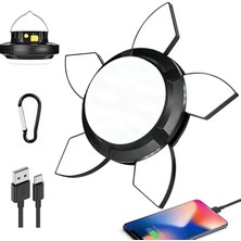 Solar Panelli Telefon Şarj Özellikli Çok Fonksiyonlu Kamp Lambası Aydınlatma