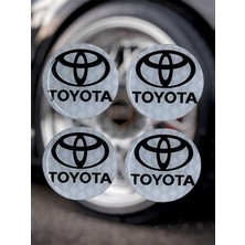 Toyota Jant Göbeği Damla Etiket 4 Lü Oto Universal Jant Göbeği 3D Jant Arması Damla Sticker Seti