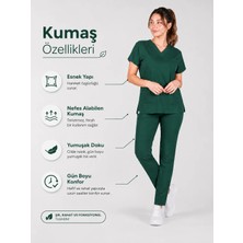 Stilmed Üniforma Avcı Yeşili Hemşire ve Doktor Forması Scrubs Takımı Likralı Alt Üst Üniforma Unisex Yarasa Kol