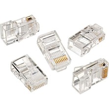 S-Link Cat 6 RJ-45 Konnektör Jak Utp SL-COB8P 15 ADET Beyaz/Şeffaf Yüksek Hız Destekli
