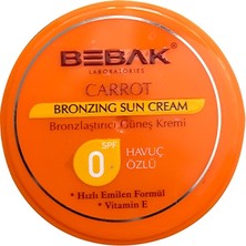 Bebak Havuç Özlü Bronzlaştırıcı Güneş Kremi 100 ml SPF 0 Hızlı Emilen Formül ile Etkili Koruma