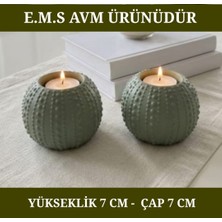 E.M.S 2 Adet Mint Yeşili Renk Mumluk Tealight Dekoratif Mumluk 7 cm x 7 Cm. (Mumlar Fiyata Dahil Değildir)