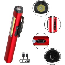 Aslanoğlu Store Şarjlı Mıknatıslı Çalışma Lambası Cep Feneri Güçlü LED Aydınlatma Pratik Kullanım WT-307-S