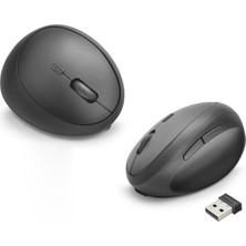 Aslanoğlu Store Kablosuz Ergonomik Dikey Mouse Dual Mod 3200 Dpi 6 Tuş Bilek Dostu - Siyah ND1210