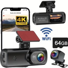 Orvionlabs Hd Araç Kamerası Çift Yönlü Dash Cam 4K UHD Ön ve 1080P Fhd Arka Kameralı Wifi