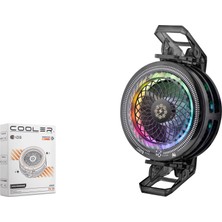 Aslanoğlu Store Klipsli Telefon Soğutucu Fan Rgb Isı Göstergeli Siyah TH29