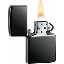 Orvionlabs Siyah Düz Zippo Modeli Benzinli Çakmak