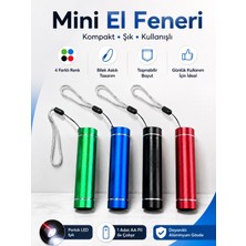Ckspor Mini El Feneri 4 Renk LED Işıklı Bilek Askılı Taşınabilir Alüminyum Gövde Cep Feneri