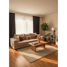Nivemes Home Nivemeshome Sedef 1-0093 Tam Desen Ekru  1/3 Pileli Tül Perde