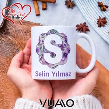Vuao Isimli ve Harfli Kupa Bardak Isme Özel Kişiye Özel Kupa Bardak Anneye Babaya Öğretmene Hediye Şık Tasarım Baş Harf Yazılı Çay Kupası Premium Baskı Hatıra Hediyelik Eşya Ofis Içi Kaliteli Kupa Bardak