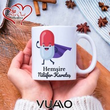Vuao Hemşire Özel Isimli Yazılı Kupa Bardak, Kişiye Özel Baskılı Kupa Bardağı - Hemşire Isme Özel Hediye Kupa - Hemşireler Günü Hediyesi Isim Yazılı - Çift Taraflı Baskılı Sağlık Çalışanı Meslek Kupaları