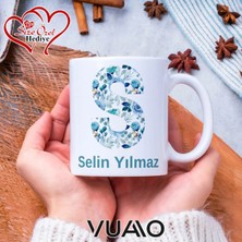 Vuao Isimli ve Harfli Kupa Bardak Isme Özel Kişiye Özel Kupa Bardak Anneye Babaya Öğretmene Hediye Şık Tasarım Baş Harf Yazılı Çay Kupası Premium Baskı Hatıra Hediyelik Eşya Ofis Içi Kaliteli Kupa Bardak