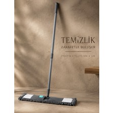 Mikrofiber Paspas Makarna Mop Seti  Saplı Toz ve Islak Zemin Temizleme Aparatı VICHY-7028 50 cm