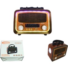 Orvionlabs Güneş Enerjili Fenerli Nostaljik Radyo USB Sd Bluetooth Yuegan