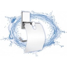 Blue Love Yapışkanlı Krom Kapaklı Kağıtlık - Delmesiz Duvar Tipi Banyo & Wc Aksesuarı