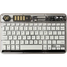 Aslanoğlu Store ZR612 Rgb Şeffaf Beyaz Bluethooth Klavye
