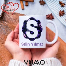 Vuao Isimli ve Harfli Kupa Bardak Isme Özel Kişiye Özel Kupa Bardak Anneye Babaya Öğretmene Hediye Şık Tasarım Baş Harf Yazılı Çay Kupası Premium Baskı Hatıra Hediyelik Eşya Ofis Içi Kaliteli Kupa Bardak
