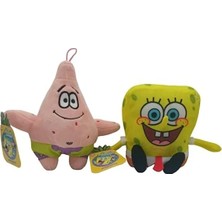 Die Grup 20 cm Boyutunda 2 Adet Peluş Karakter, Sevimli Tasarımlı Sünger Bob ve Patrick