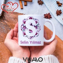 Vuao Isimli ve Harfli Kupa Bardak Isme Özel Kişiye Özel Kupa Bardak Anneye Babaya Öğretmene Hediye Şık Tasarım Baş Harf Yazılı Çay Kupası Premium Baskı Hatıra Hediyelik Eşya Ofis Içi Kaliteli Kupa Bardak