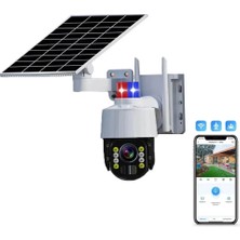 Orvionlabs Güneş Panelli Sim Kart ile Çalışan 4g+ Wi-Fi 5mp Outdoor Dış Mekan Güvenlik Kamerası - Beyaz