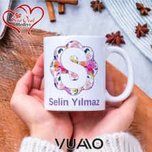 Vuao Isimli ve Harfli Kupa Bardak Isme Özel Kişiye Özel Kupa Bardak Anneye Babaya Öğretmene Hediye Şık Tasarım Baş Harf Yazılı Çay Kupası Premium Baskı Hatıra Hediyelik Eşya Ofis Içi Kaliteli Kupa Bardak