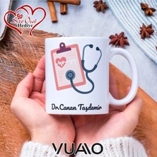 Vuao Doktora Özel Isimli Yazılı Kupa Bardak, Kişiye Özel Baskılı Isme Özel Kupa - Doktor Arkadaşa Eşe Hediye Isim Yazılı Kupa - Doktorlara Kupa Bardağı Çift Taraflı Baskılı Sağlık Çalışanı Meslek Kupası