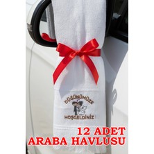 Dantelux 12 Adet Gelin & Damat Figürlü Araba Havlusu - Konvoy Havlusu (30X60 Cm)