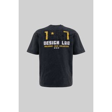 Machinist Clothing Erkek 1987 Patched Baskılı Oversize Tişört Siyah