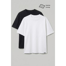 Allunique Erkek 2'li Oversize Interlok T-Shirt