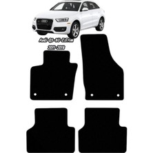 Gian Fabio Falleri Lacasa AUDI-Q3-8U-EXTRIM(2011-2018)UYUMLU Renkli Kenar-Silikon Topukluklu Velur Halı Paspas