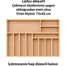 Ayfiwood 73X42 cm Ahşap Kaşıklık | El Yapımı Çekmece Içi Organizer | Mutfakta Kusursuz Düzen