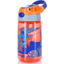 Contigo Gizmo Flip 420 ml Süper Kahraman Suluk - Matara, Yarı Saydam TRITAN Gövde, Portakal Renk