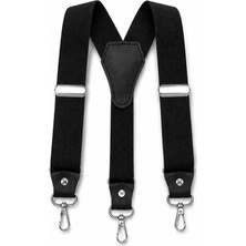 Mipek Deri Siyah Kancalı Unisex Pantolon Askısı