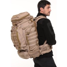 Single Sword Kolay Taşıma 110 L Ayarlanabilir Taktik Premium Kalite 100+10L Su Geçirmez Outdoor Sırt Çantası - Renk: Bej